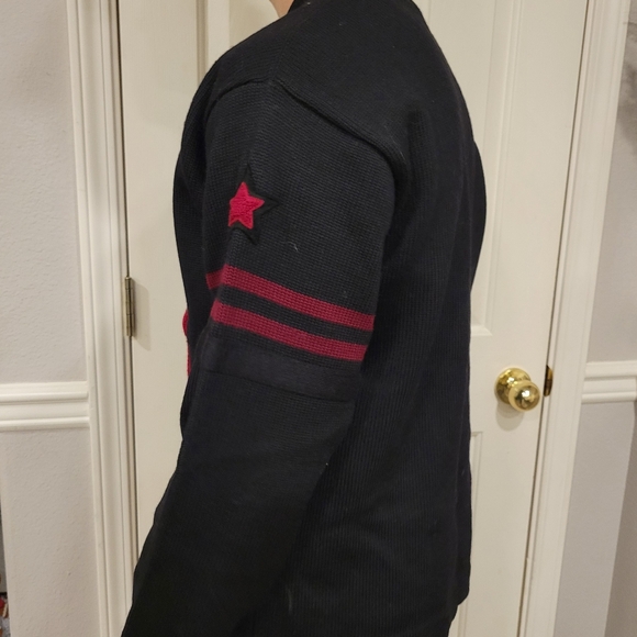 Vintage 1940-50 Lasley Knitting co. Seattle Letterman Sweater / Cardigan Patched - Picture 4 of 13
